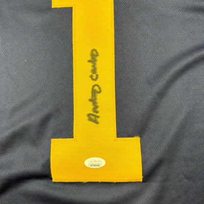 Autographed/Signed Anthony Carter Michigan Blue College Football Jersey JSA COA