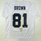 Autographed/Signed Tim Brown Notre Dame White College Football Jersey JSA COA