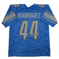 Autographed/Signed Malcolm Rodriguez Detroit Blue Football Jersey Beckett BAS COA