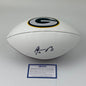 Autographed/Signed Aaron Rodgers Green Bay Packers Full Size F/S White Panel Logo Football Steiner Sports COA