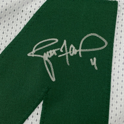 Autographed/Signed Brett Favre Green Bay White Football Jersey Favre Hologram COA