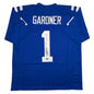 Autographed/Signed Ahmad Sauce Gardner Indianapolis Blue Football Jersey Beckett BAS COA