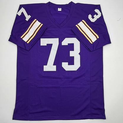 Autographed/Signed Ron Yary HOF 01  Minnesota Purple Football Jersey JSA COA