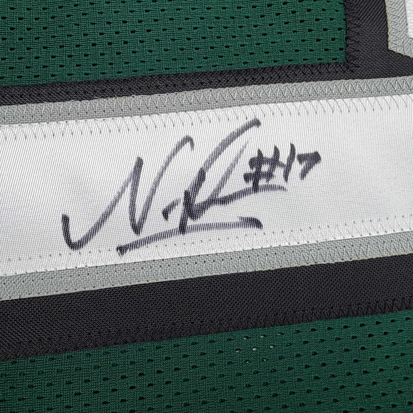Autographed/Signed Nakobe Dean Philadelphia Green Football Jersey JSA COA