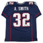 Autographed/Signed Antowain Smith 2x SB Champ New England Blue Football Jersey JSA COA