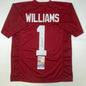 Autographed/Signed Jameson Williams Alabama Red College Football Jersey JSA COA