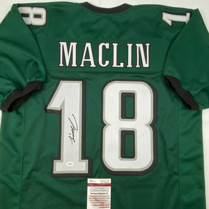 Autographed/Signed Jeremy Maclin Philadelphia Green Football Jersey JSA COA