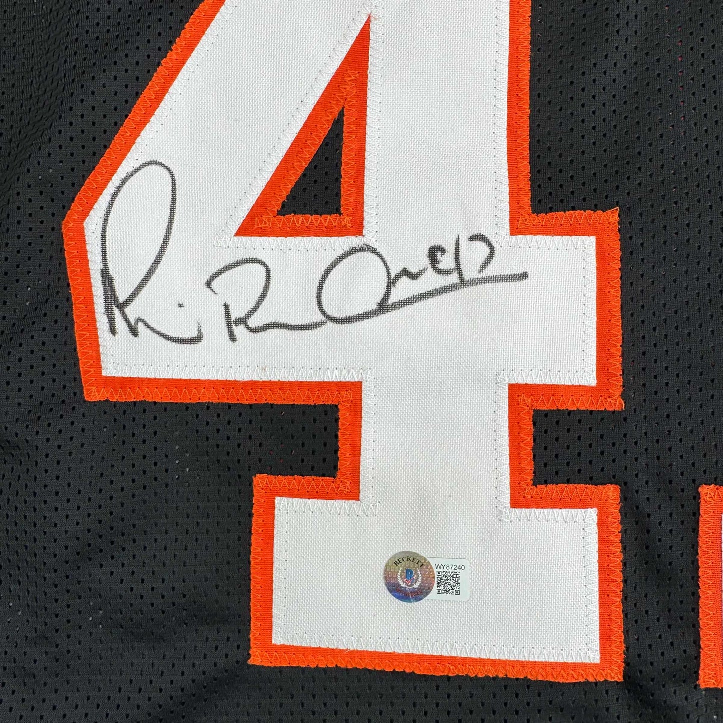 Framed Autographed/Signed Michael Irvin 35x39 Miami Black College Football Jersey Beckett BAS COA