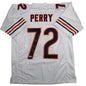 Autographed/Signed William Perry The Refrigerator Chicago White Football Jersey Beckett BAS COA