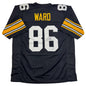 Autographed/Signed Hines Ward Pittsburgh Black Retro Football Jersey Beckett BAS COA