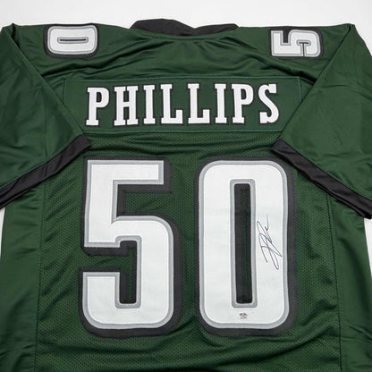 Autographed/Signed Jaelan Phillips Philadelphia Midnight Green Football Jersey PSA/DNA COA