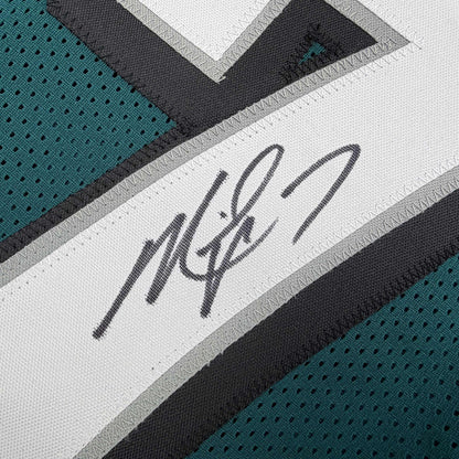 Autographed/Signed Michael Mike Vick Philadelphia Green Football Jersey Beckett BAS COA