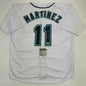 Autographed/Signed Edgar Martinez Seattle White Baseball Jersey JSA COA