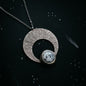 CLEARANCE Crescent Moon Pendant with Dendritic Agate