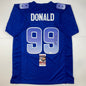 Autographed/Signed Aaron Donald Los Angeles Blue Pro Bowl Football Jersey JSA COA