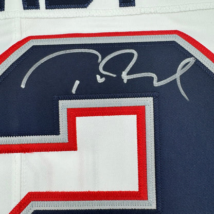 Autographed/Signed Tom Brady New England Patriots White Authentic Nike Limited Football Jersey Fanatics COA