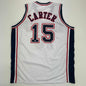 Autographed/Signed Vince Carter New Jersey NJ White Basketball Jersey Mounted Memories COA