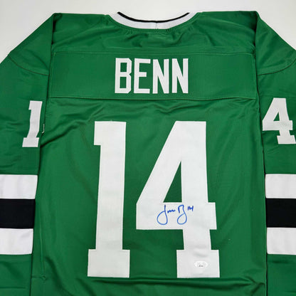 Autographed/Signed Jamie Benn Dallas Green Retro Hockey Jersey JSA COA