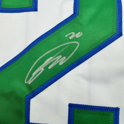 Framed Autographed/Signed Sebastian Aho 35x39 Hartford White Retro Hockey Jersey JSA COA