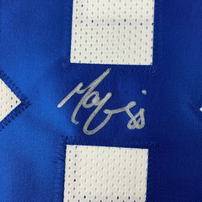 Autographed/Signed Marvin Harrison Indianapolis White Football Jersey JSA COA