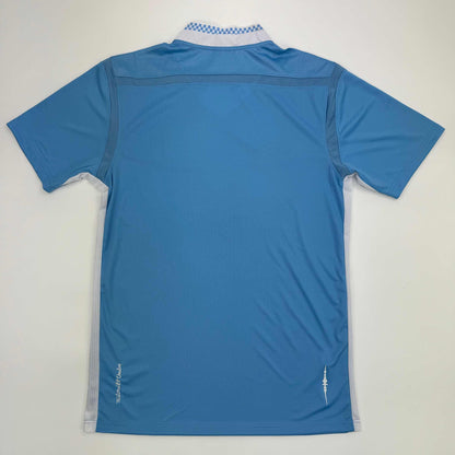 Autographed/Signed Sergio Kun Aguero Manchester City Blue Soccer Futbol Jersey Beckett BAS COA #2
