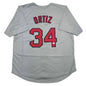 Autographed/Signed David Ortiz Boston Grey Baseball Jersey JSA COA