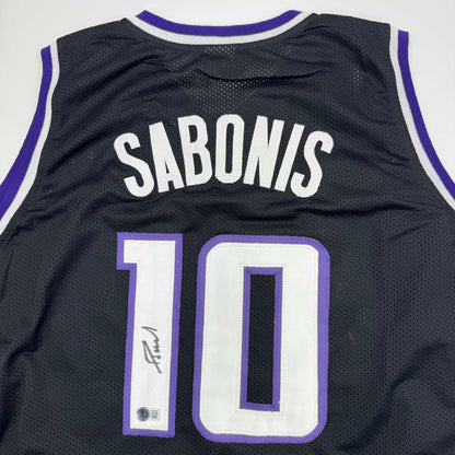 Autographed/Signed Domantas Sabonis Sacramento Black Basketball Jersey Beckett BAS COA