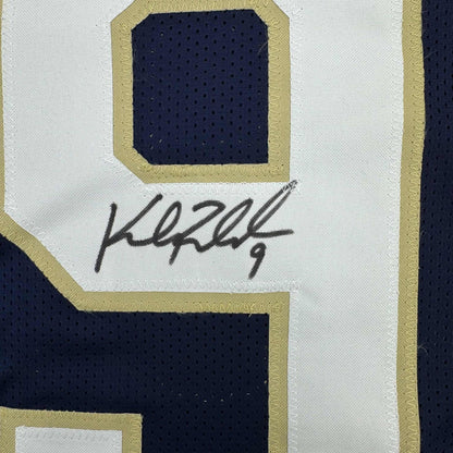 Autographed/Signed Kyle Rudolph Notre Dame Blue College Football Jersey Beckett BAS COA