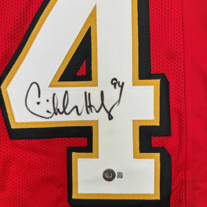 Framed Autographed/Signed Charles Haley 35x39 San Francisco Red Alternate Football Jersey JSA COA