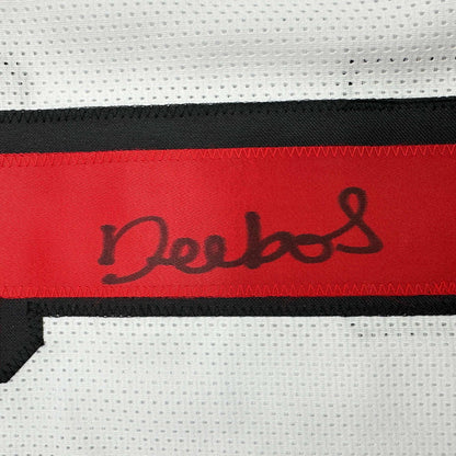 Autographed/Signed Deebo Samuel Sr. #1 San Francisco White Alternate Football Jersey JSA COA