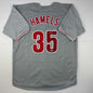 Autographed/Signed Cole Hamels Philadelphia Grey Baseball Jersey Beckett BAS COA
