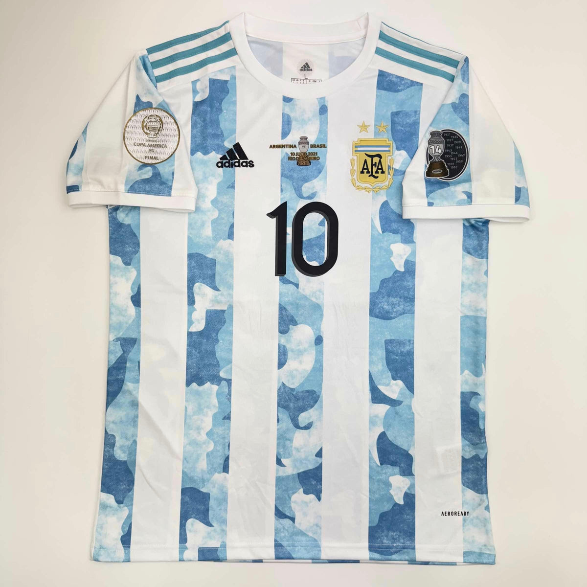 Autographed/Signed Lionel Leo Messi Argentina Blue/White Soccer Jersey Beckett BAS COA