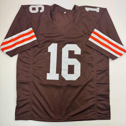 Autographed/Signed Josh Cribbs Cleveland Football Brown Jersey JSA COA