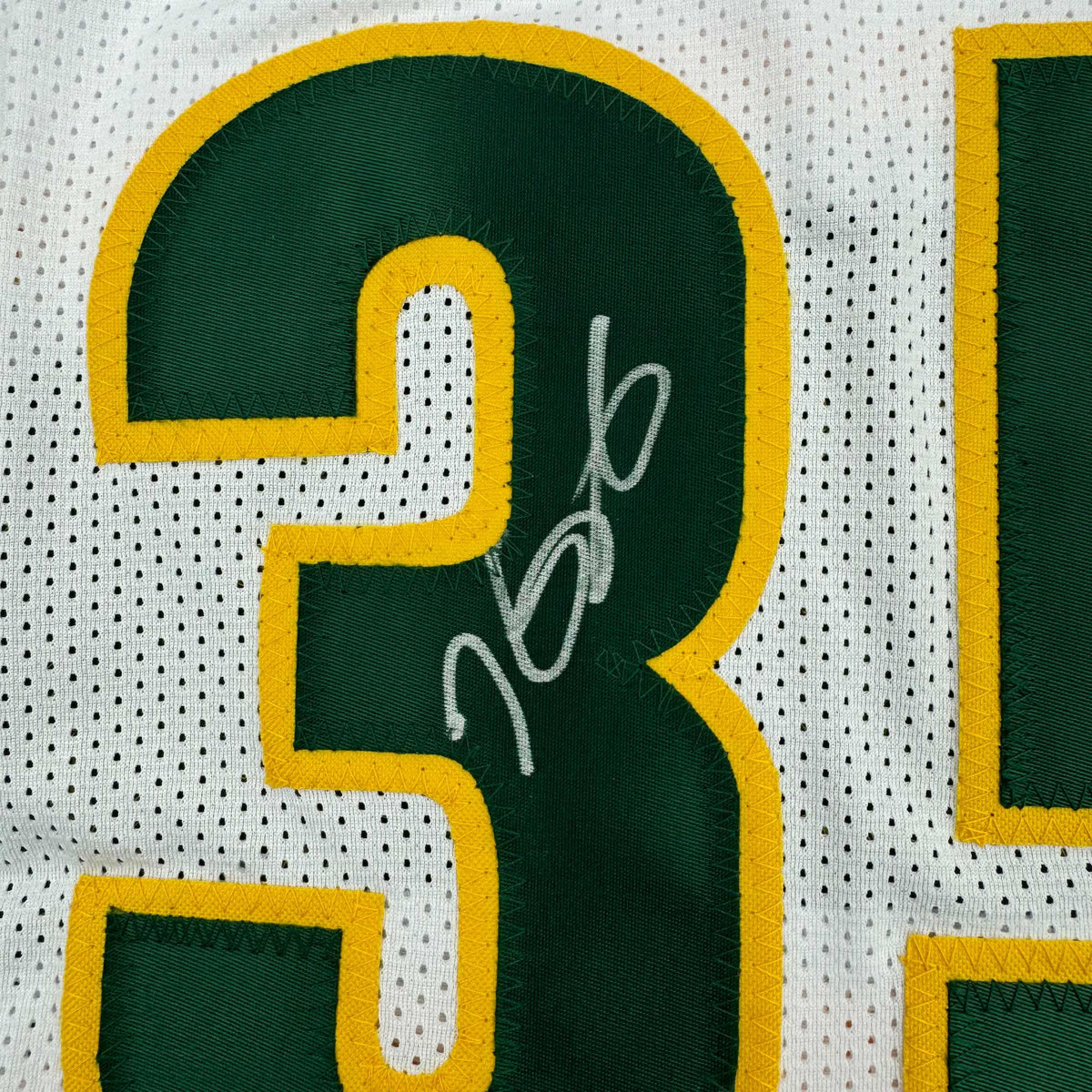 Framed Autographed/Signed Kevin Durant 35x39 Seattle White Basketball Jersey Beckett BAS COA