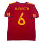 Autographed/Signed Andres Iniesta Spain Red World Cup Soccer Futbol Jersey Beckett BAS COA