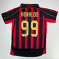 Autographed/Signed Ricardo Ronaldo Nazario AC Milan Black/Red Soccer Futbol Jersey Beckett BAS COA