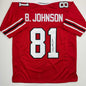 Autographed/Signed Billy White Shoes Johnson Atlanta Red Football Jersey JSA COA