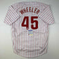 Autographed/Signed Zack Wheeler Philadelphia Pinstripe Baseball Jersey PSA/DNA COA