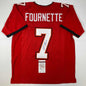 Autographed/Signed Leonard Fournette Tampa Bay Red Football Jersey JSA COA