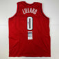 Autographed/Signed Damian Lillard Portland Red Basketball Jersey JSA COA