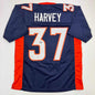 Autographed/Signed R.J RJ Harvey Denver Blue Football Jersey JSA COA