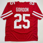 Autographed/Signed Melvin Gordon Wisconsin Red College Football Jersey JSA COA