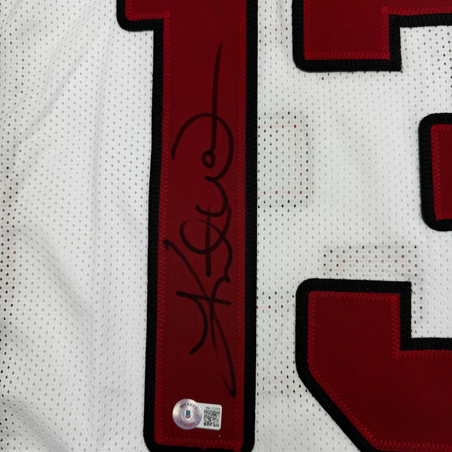 Framed Autographed/Signed Kurt Warner 35x39 Arizona White Football Jersey Beckett BAS COA