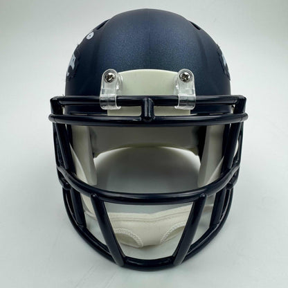 Autographed/Signed Bo Nix Denver Broncos Football Mini Helmet Fanatics COA