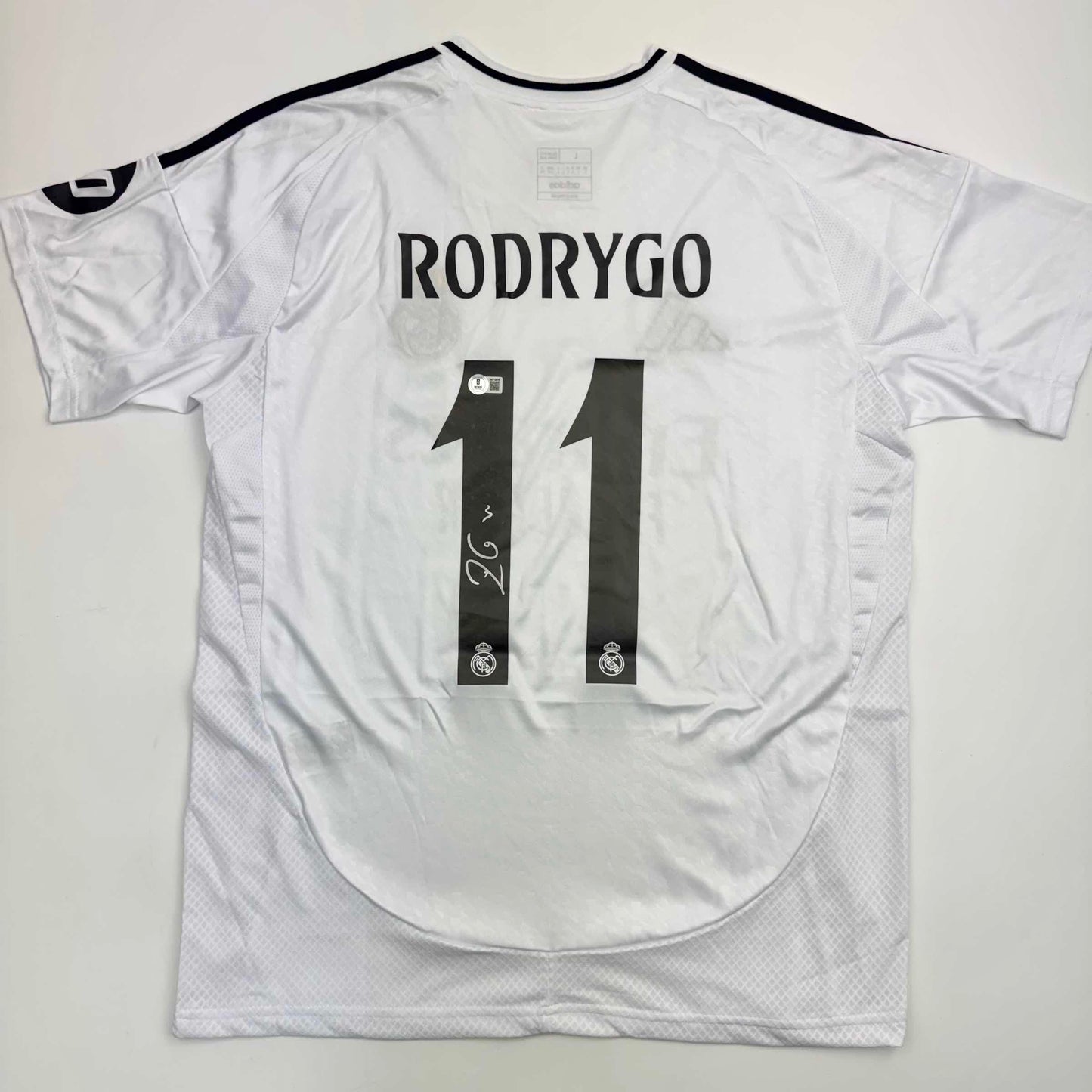 Autographed/Signed Rodrygo Silva de Goes Real Madrid White Soccer Jersey Beckett BAS COA