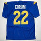 Autographed/Signed Blake Corum Los Angeles LA Blue Football Jersey Beckett BAS COA