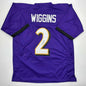 Autographed/Signed Nate Wiggins Baltimore Purple Football Jersey JSA COA