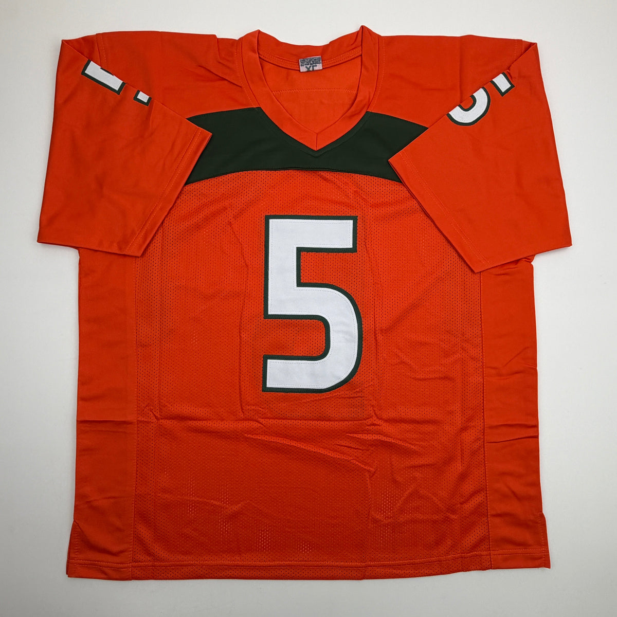 Autographed/Signed Andre Johnson Miami Orange College Football Jersey Beckett BAS COA