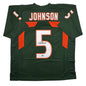 Autographed/Signed Andre Johnson Miami Green College Football Jersey Beckett BAS COA