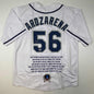 Autographed/Signed Randy Arozarena Tampa Bay White Stat Baseball Jersey Beckett BAS COA